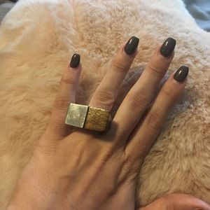 Gorgeous artisan ring size 7 - wood and silver